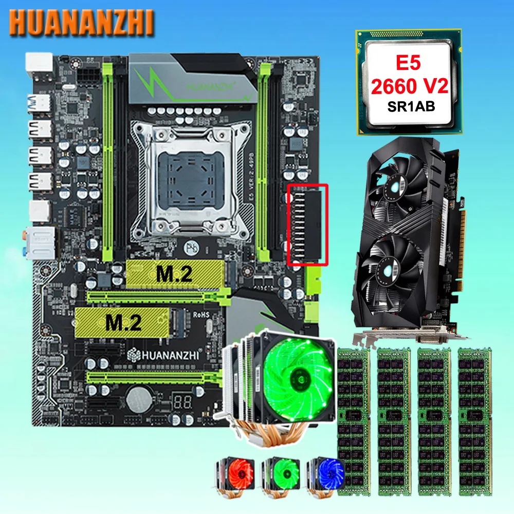 HUANANZHI X79 Pro Материнская плата с двумя M.2 NVMe слот Процессор Xeon E5 2660 V2 6 труб охладитель Оперативная память 32G (4*8G) GTX1050Ti 4G видео карта HUANANZHI X79 Pro Материнская плата с двумя M.2 NVMe слот Процессор Xeon E5 2660 V2 6 труб охладитель Оперативная память 32G (4*8G) GTX1050Ti 4G видео карта