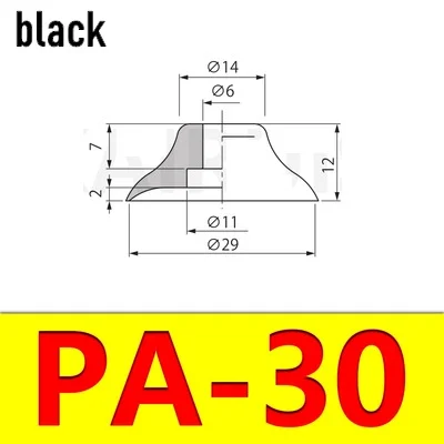 CONVUM PFG серии МАНИПУЛЯТОР вакуумных присосках промашленные пневматические детали сильный силикагель насадка PFG-25 PFG-30 PA-30 PA-50 - Цвет: PA-30 black