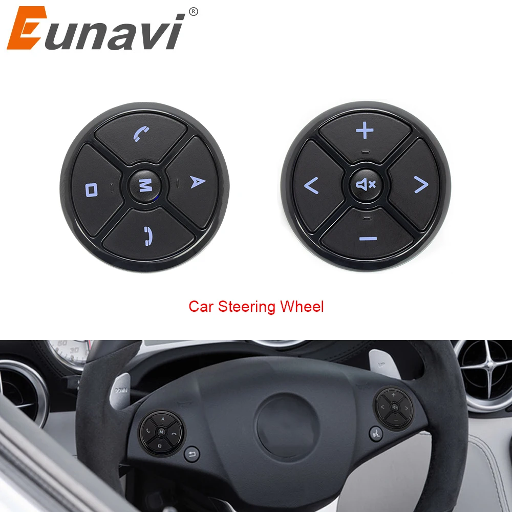 

Eunavi Universal Car Steering Wheel controller 4Key Music DVD GPS Navigation Car Steering Wheel Radio Remote Control Buttons