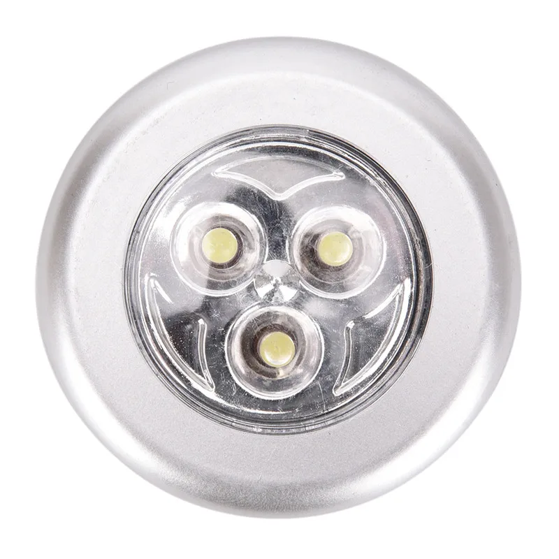 

Portable Round 3 LED Battery Powered on/off self-stick Touch Light night light Click Lamp