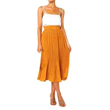 Женская Повседневная ретро юбка с высокой талией, длинная юбка с цветочным принтом, плиссированная юбка до середины икры для элегантных девушек, Осень-зима