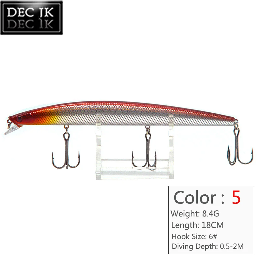 1PCS Artificial Plastic Hard Fishing Lure Fake Bait 3D Eyes Crankbaits Minnow Swimbait Laser Saltwater Fishing Lures For Pike (5)