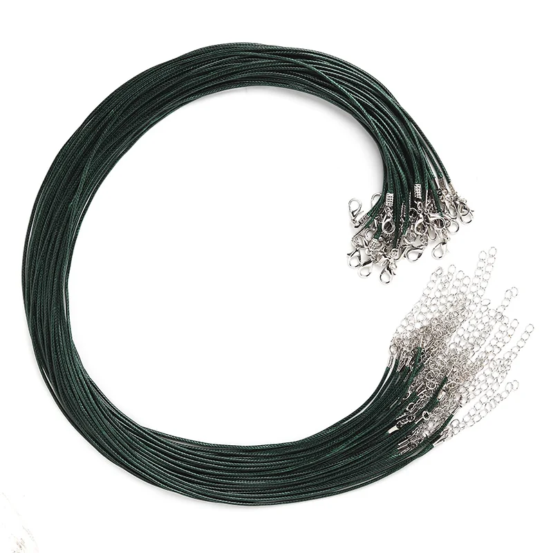 

LanLi 50pcs/100pcs Fashion Wax Rope Chain Necklace Long Lobster Clasp DIY Jewelry Accessories 1.5/2.0