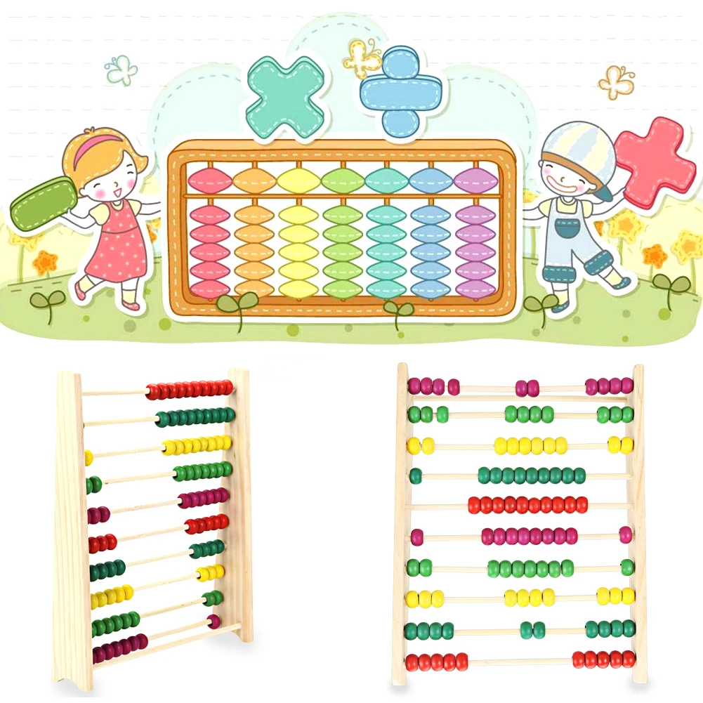 Детские математические игрушки с разноцветными бусинами дизайн деревянный Abacus творчество развития детей подсчет целых чисел обучающая игрушка