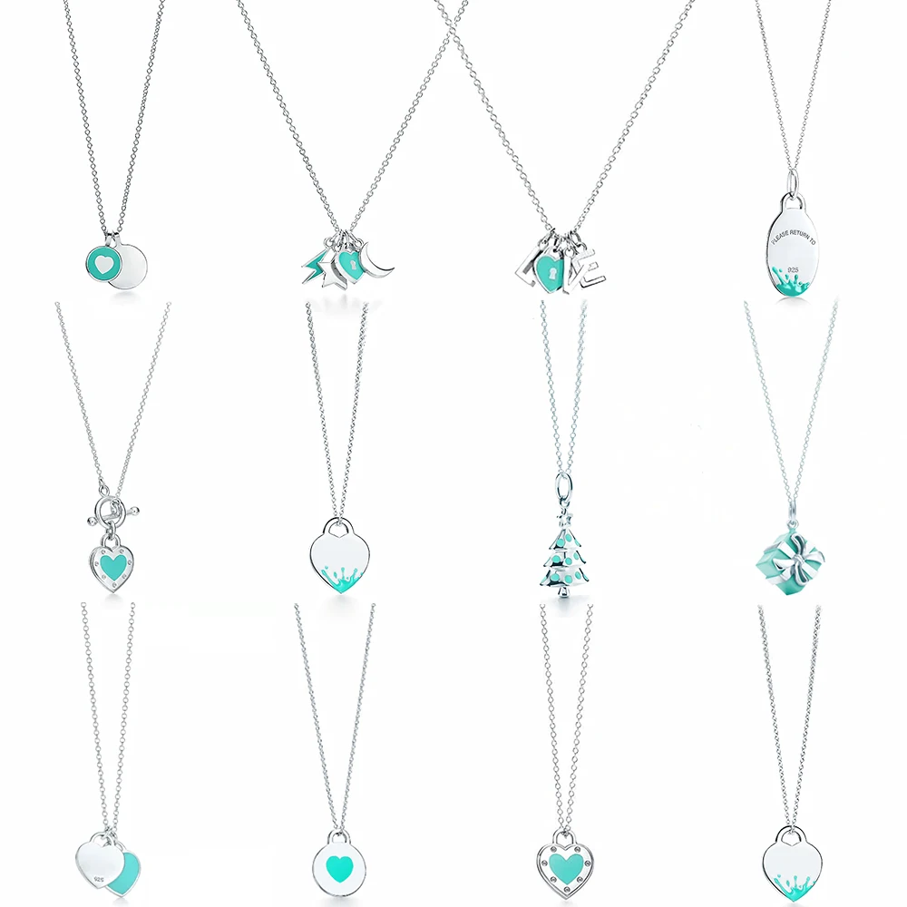 

Original TIFF 925 Sterling Silver Attractive Simple Elegant Woman Necklace Love Tree Gift Box Shape DIY Necklace Jewelry Gift