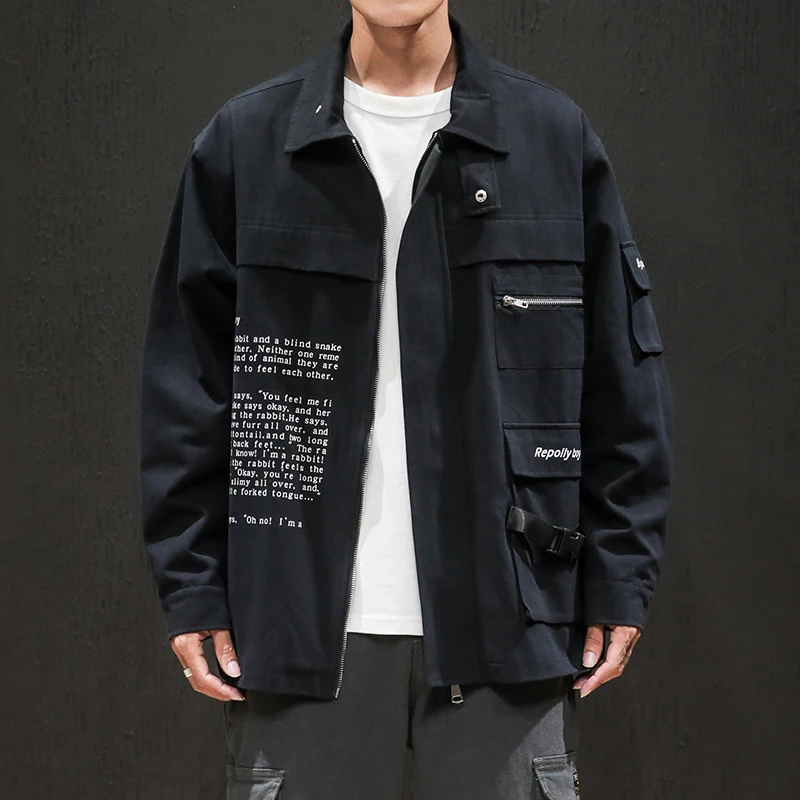 Oversize M-5XL Brand Men Fashion Mandarin collarJacket Casual Streetwear Men Clothing Harajuku Soft Men's Letter Printing Jacket