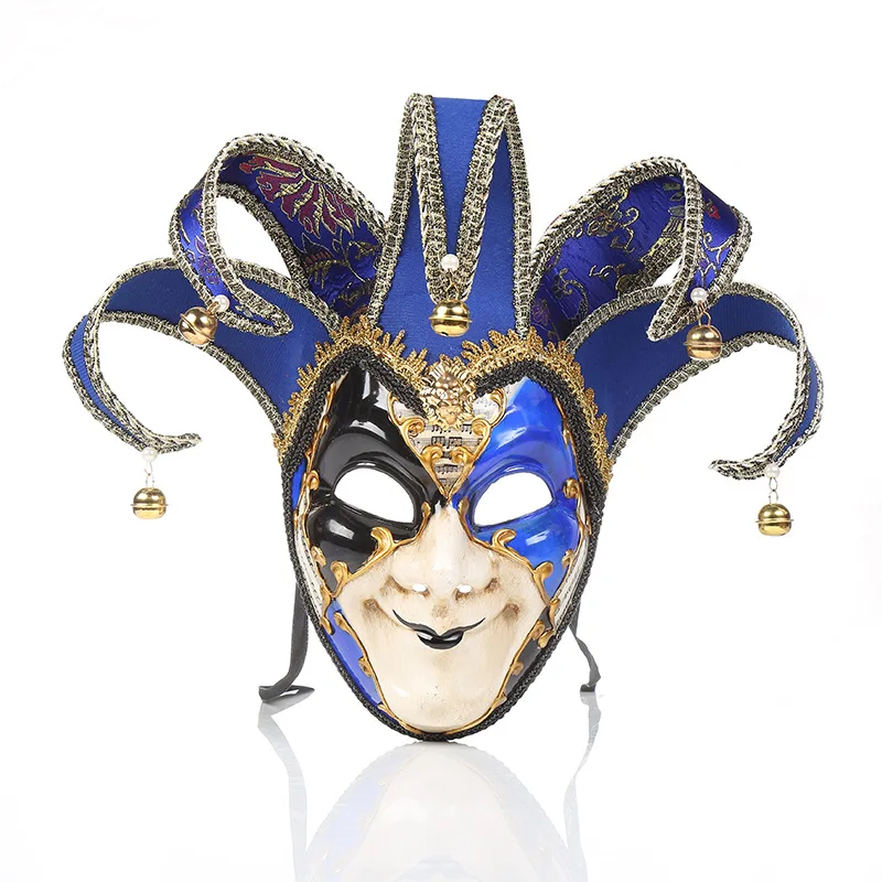 New Art Simple Small Bell Decoration Cosplay Festive Party Xmas Fancy Dress Party Venice Full Face Halloween Mask