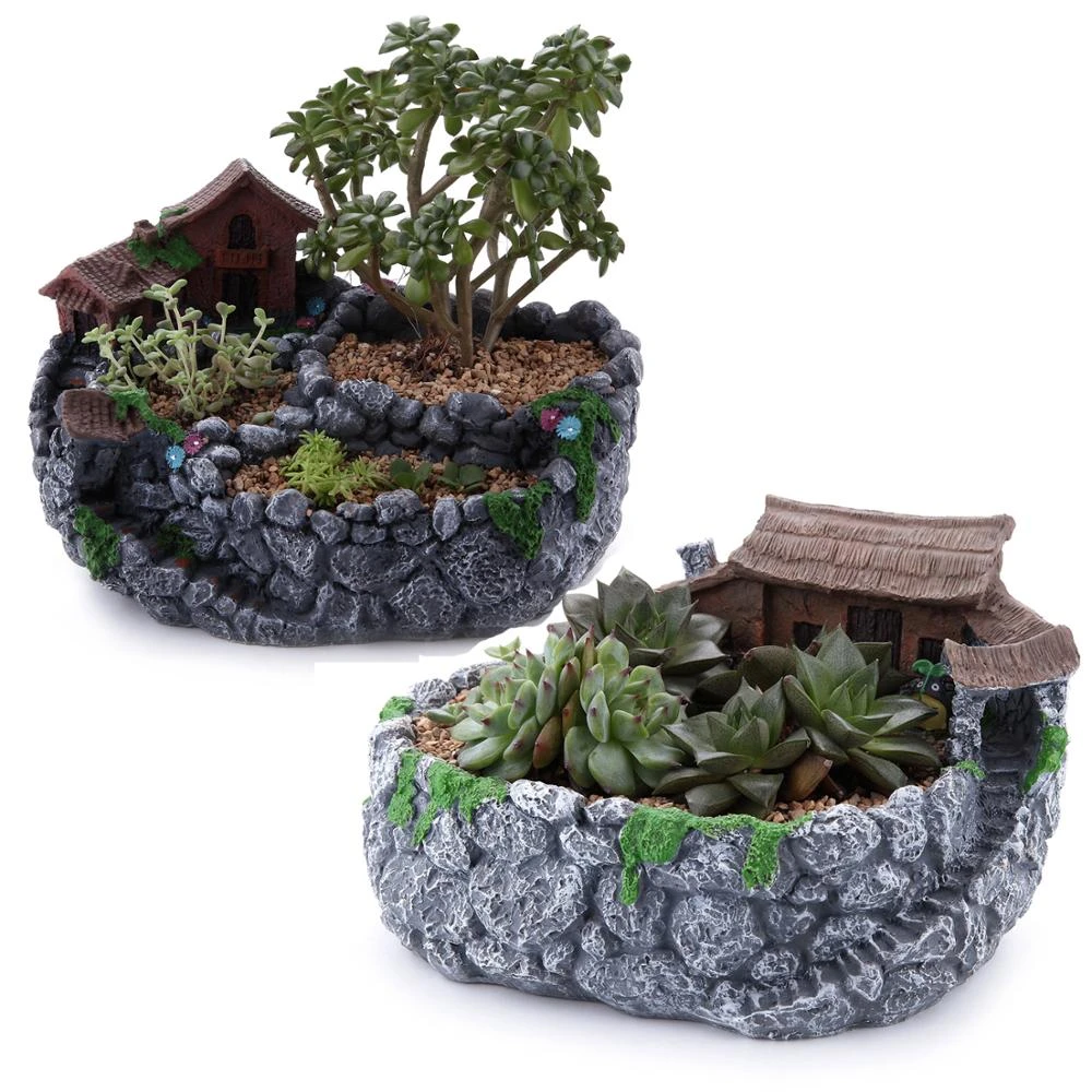 T4U Creative Micro Landscape Flower Pot Hanging Garden Design Flowers  Baskets Succulents Plants Holder House Bonsai Garden Pots|Flower Pots &  Planters| - AliExpress