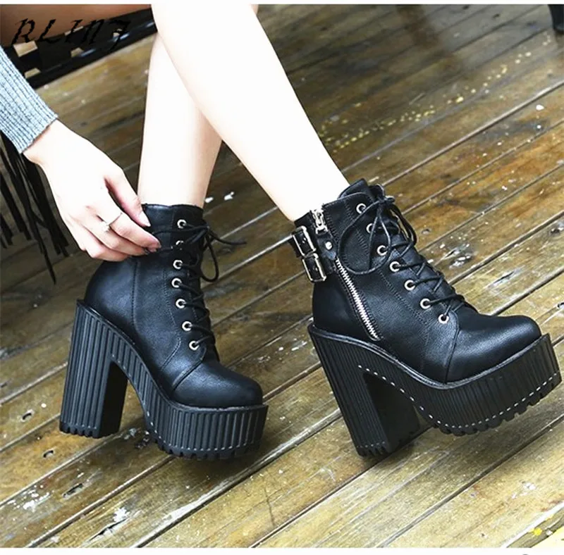 Nuevo Para Tobillo Con Negro Martin Sexy De Moto Botas Grueso Invierno Mujer Otoño E Rlinf wfFnqaUY