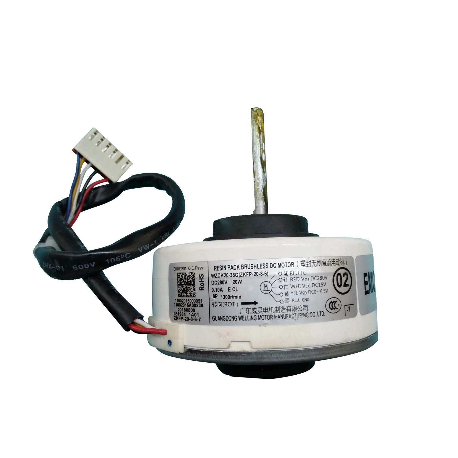 Motor de aire acondicionado 20 W WZDK20-38G (ZKFP-20-8-6) inversor aire acondicionado sin escobillas DC ventilador Motor reacondicionamiento