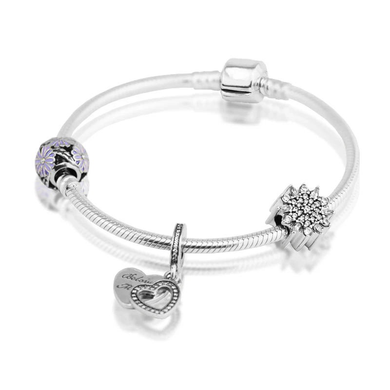 

Clasp Bracelets with 3pcs Beads in a set 100% 925 Sterling Silver Jewelry Free Shipping