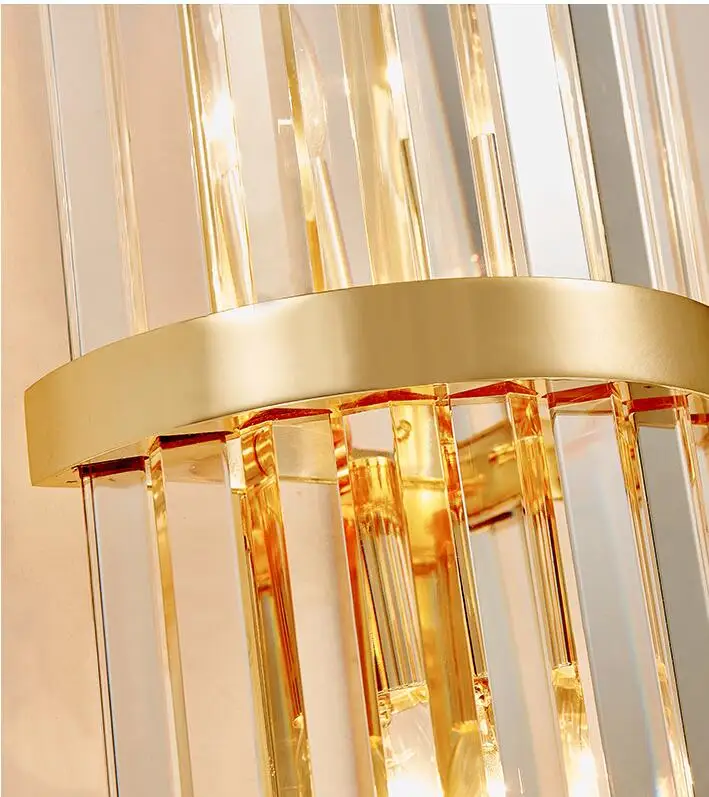 Постмодерн Хрустальный стержень светодиодный настенный светильник для спальни прикроватные настенные лампы для отеля ресторана виллы прохода гостиной декоративные
