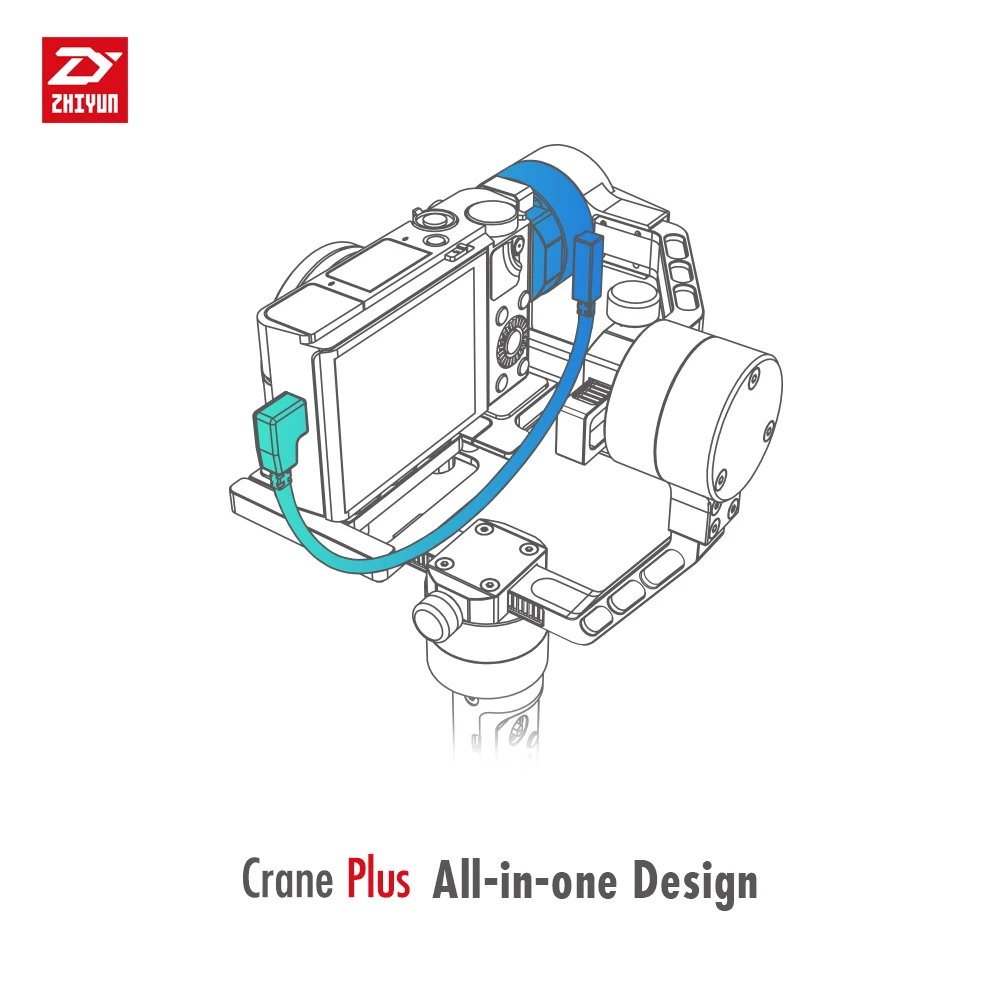 Zhiyun Crane plus 3-осевая карманная DSLR Стабилизатор Ручной карданный смартфон Максимальная полезная нагрузка 2,5 кг Для беззеркальных цифровых зеркальных камер
