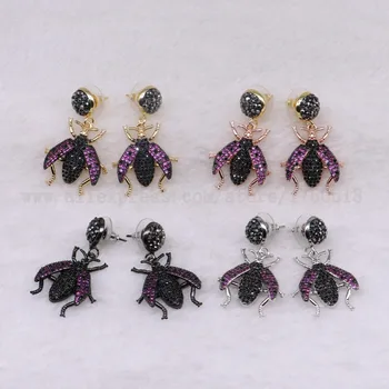 

3 pairs Insects Bugs Bee earrings New Design High quality Gift for lady insect earrings colorful jewelry Earrings 3249