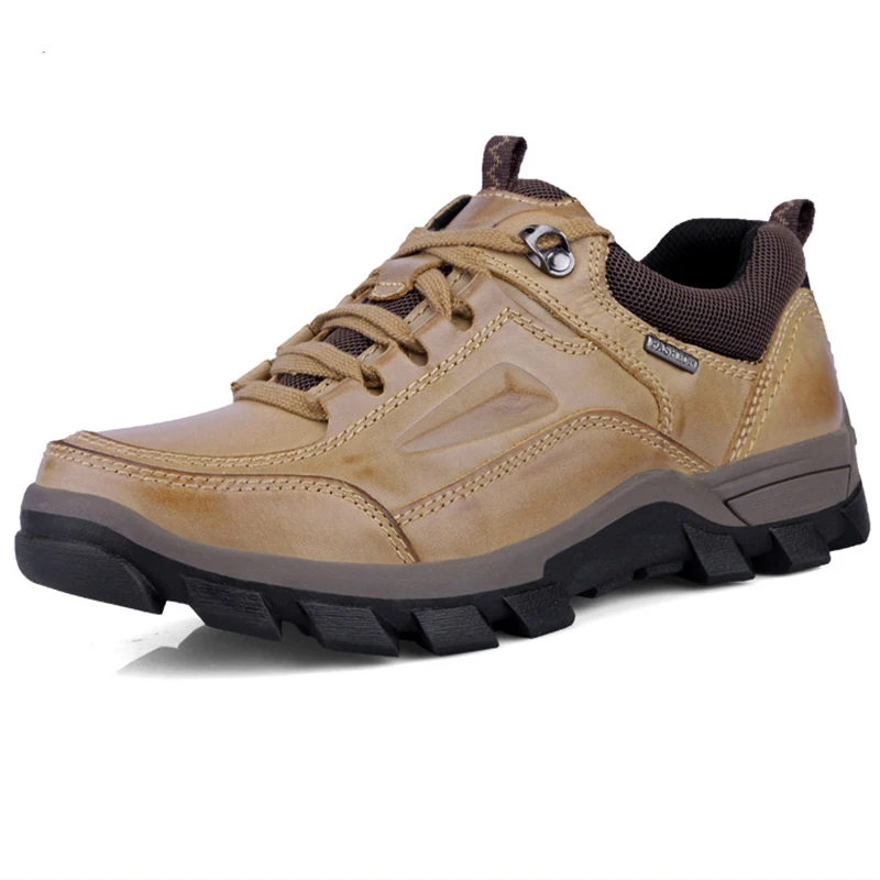

2018 Big Size Men's Genuine Leather Outdoor Hiking Trekking Shoes Sneakers For Men Rock Climbing Mountain Shoes Sneakers Man