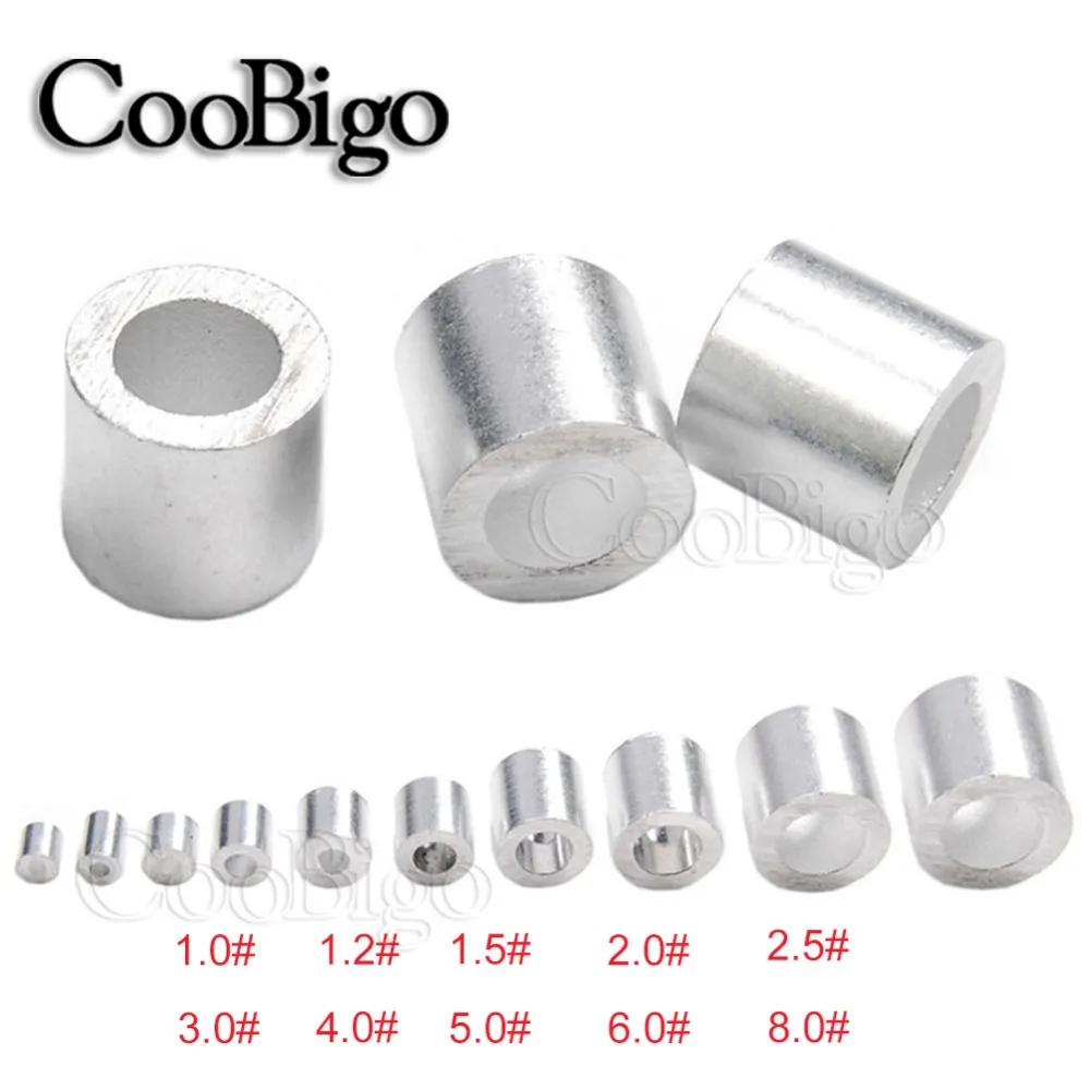 

50pcs M1.0~M8.0 Aluminum Cord Lock Cable Crimps Sleeves Cable Stopper Ferrule Stops for Snare Wire Rope Clip Fittings Hardware