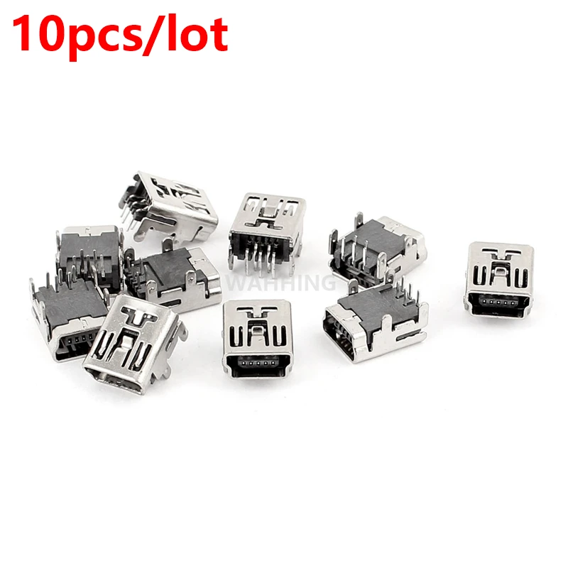 10x Mini USB type B 5pin Female Connector Adapter For Mobile Phone Mini