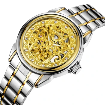 

Montre Homme FNGEEN Watch Men Skeleton Automatic Mechanical Watch Gold Skeleton Man's Watch Mens Watches Top Brand Luxury Clock