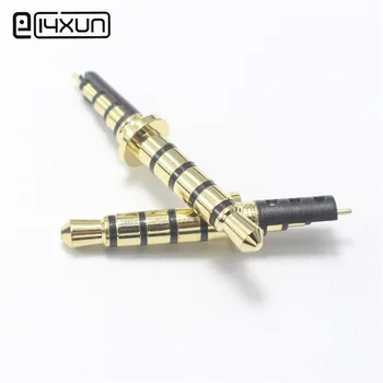 

10pcs 3.5mm Stereo Headset Plug 5 pole 3.5 Audio Plugs Adaptor Connector for Earphone Gold Plated DIY Metal Head