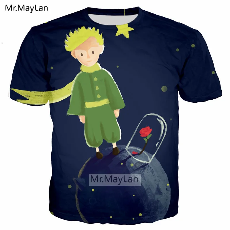 

Le Petit Prince 3D Printing T shirt Men/Women Fashion O neck Tshirts Boys Hiphop Blue Tee Tshirt Mens Fashion Tops Clothing 5XL