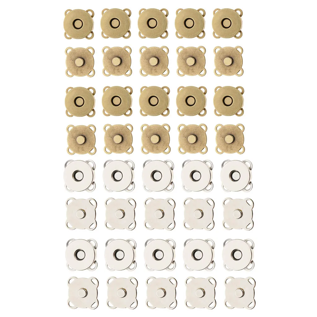 20 Pieces Magnetic Clasps Buttons Handbag Purse Wallet Craft Bags Accessories Parts Snap Closure Fasteners 14mm