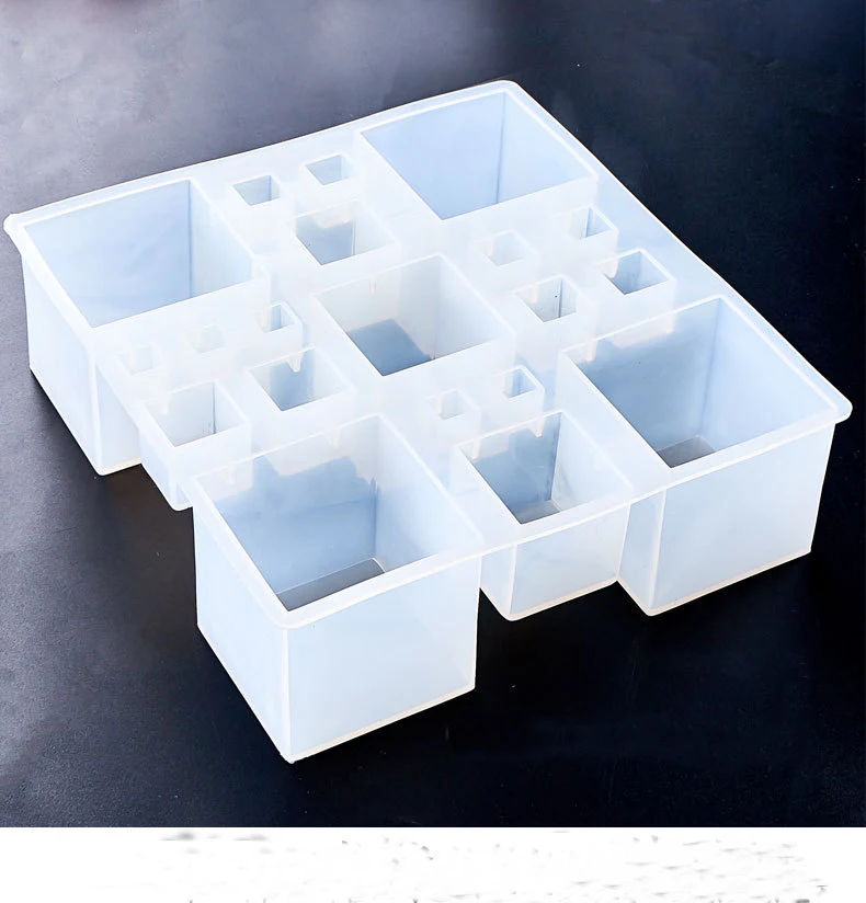 

Transparent Silicone Mould Dried Flower Resin Decorative Craft DIY12 different size cube mold epoxy resin molds for jewelry