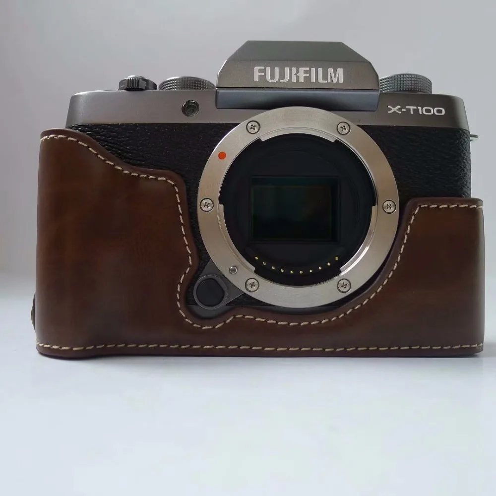 

For Fujifilm Fuji XT100 XT-100 Camera Bag Base PU Case With Open battery directly