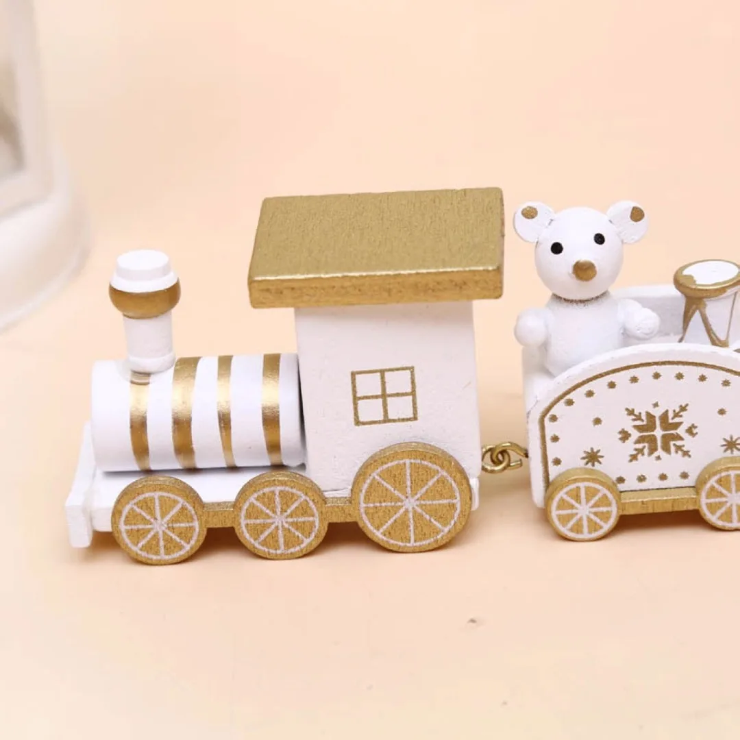 New Christmas Creative Wooden Train Santa Claus Festival Ornament Kids Gift Toy New 2 Color