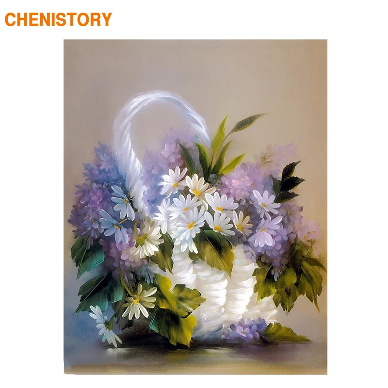 

CHENISTORY Frame Flowers Diy Painting By Numbers Acrylic Canvas Painting Hand Painted Unique Gift For Home Wall Art Picutre Arts
