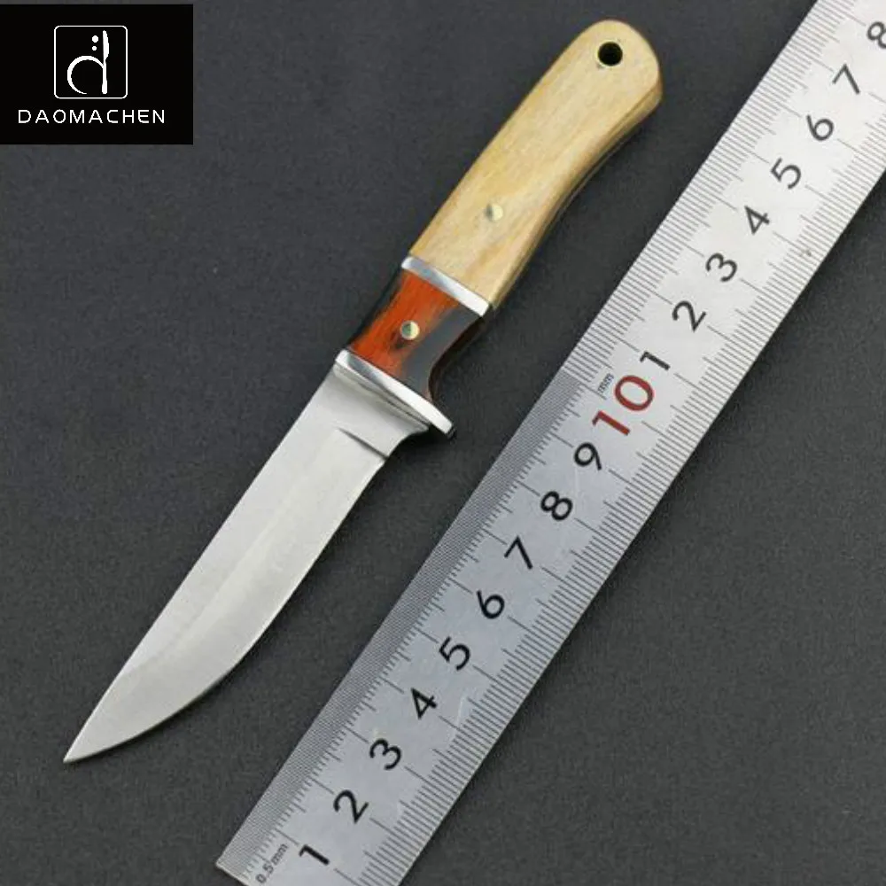 Охотничий нож с деревянной ручкой, ковка, нож с фиксированным лезвием, Походный нож, тактический инструмент