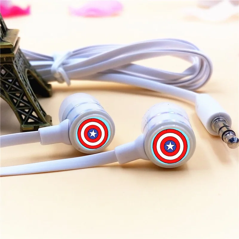 Anime Captain America Cartoon In ear Earphones 3 5mm Stereo Earbuds font b Phone b font