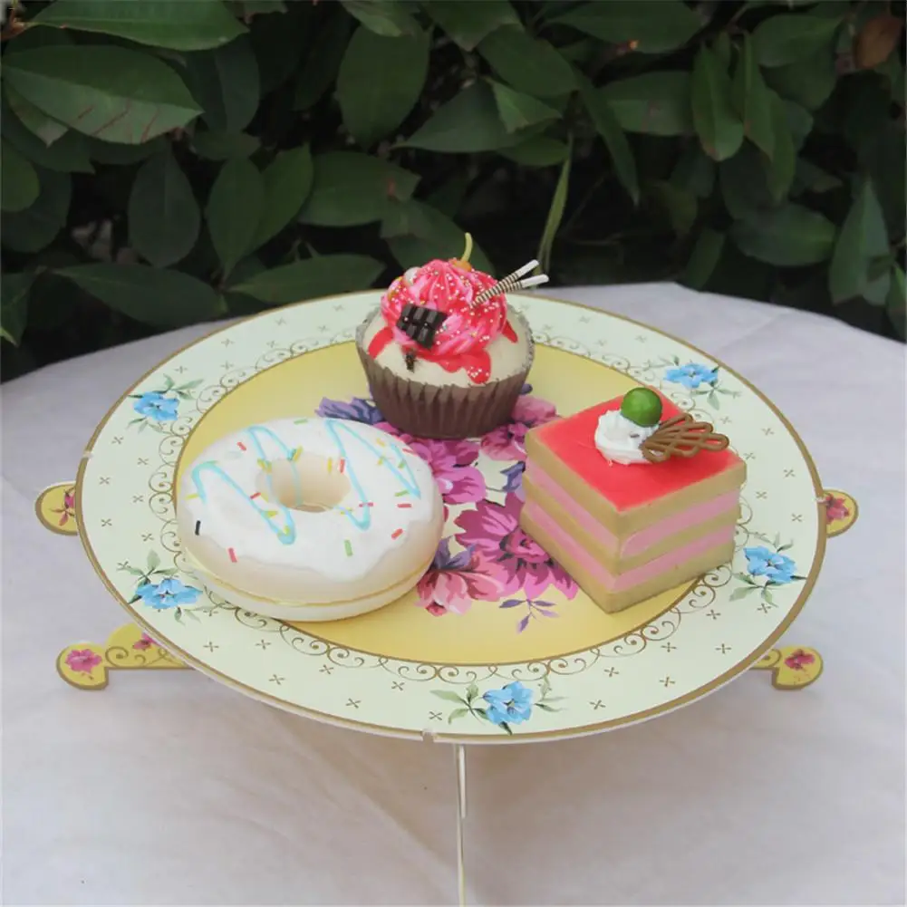 Us 6 44 31 Off Cardboard Cake Cupcake 1 Layer Stand Floral Scalloped Lace Tea Time Candy Dish Baby Shower Party Supplies In Cake Decorating Supplies