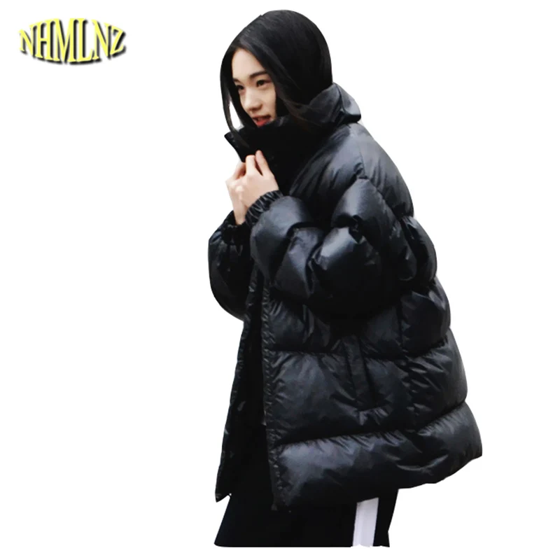 

Winter Women Cotton Coat New Fashion Large size Solid color High quality Medium long Stand collar Women Cotton Coat LH362