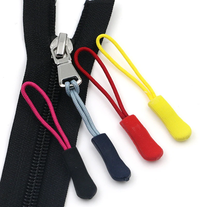 10Pcs Zipper Drawstring Zip Cord Tab Replacement Clip Pendant Zipper