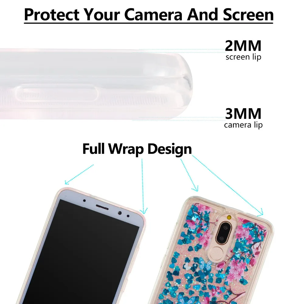 Мягкий ТПУ чехол для Huawei Honor 4C 5C 5A 6C 6A 7C 7 7A 7X 8 9 9i 10 Lite Pro динамический Жидкий блеск