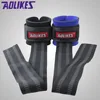 AOLIKES 1 Pair No-Slip Thicken Gym Training Weight Lifting Gloves Bar Grip Barbell Straps Wraps Hand with Wrist Support ► Photo 2/5
