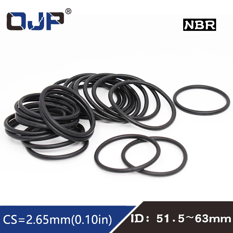

10PCS/lot Rubber Ring NBR Sealing O-Ring 2.65mm Thickness ID51.5/53/54.5/56/58/60/61.5/63mm Nitrile O Ring Seal Gasket Rings