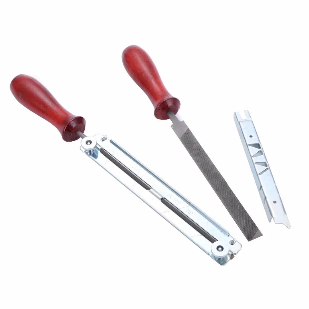 High Quality 5pcs/set Chainsaw Sharpening Filing Kit 5.2mm File Fit for 3/8" Pro Chain With Pouch Mayitr Hot Selling