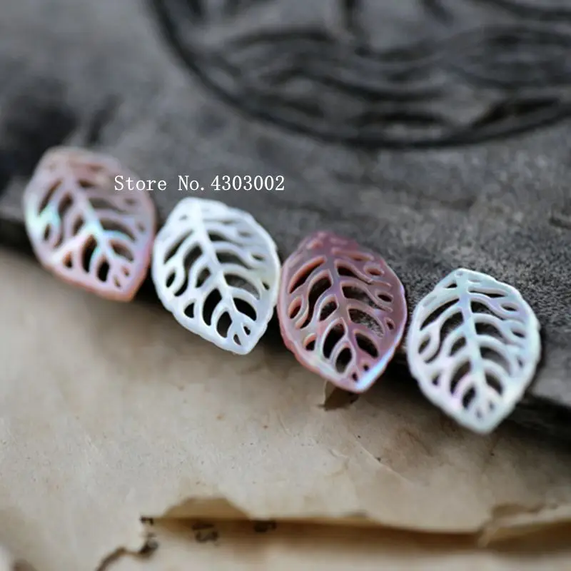 

10pcs/lot 15x25mm 100% Natural Hollow Leaf Mother Of Pearl Shell Leaf for DIY Jewerly Hollow Leaf MOP for Earrings