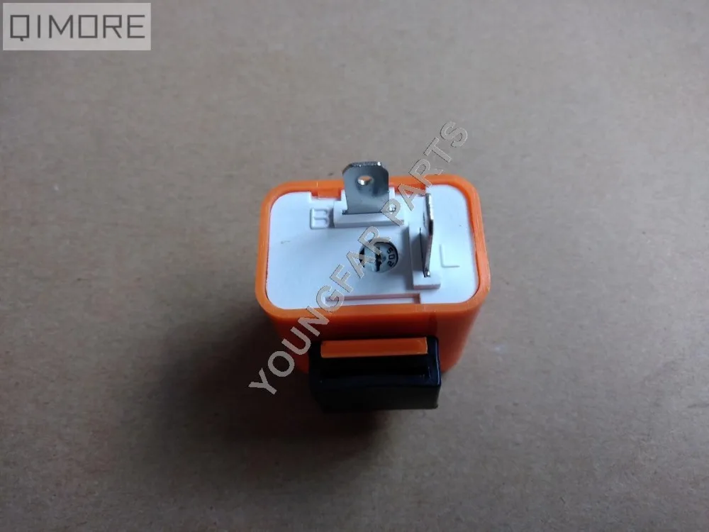 

DC 12V 2-pin frequency adjustable LED Motorcycle Turn Signal Flasher Relay in orange color