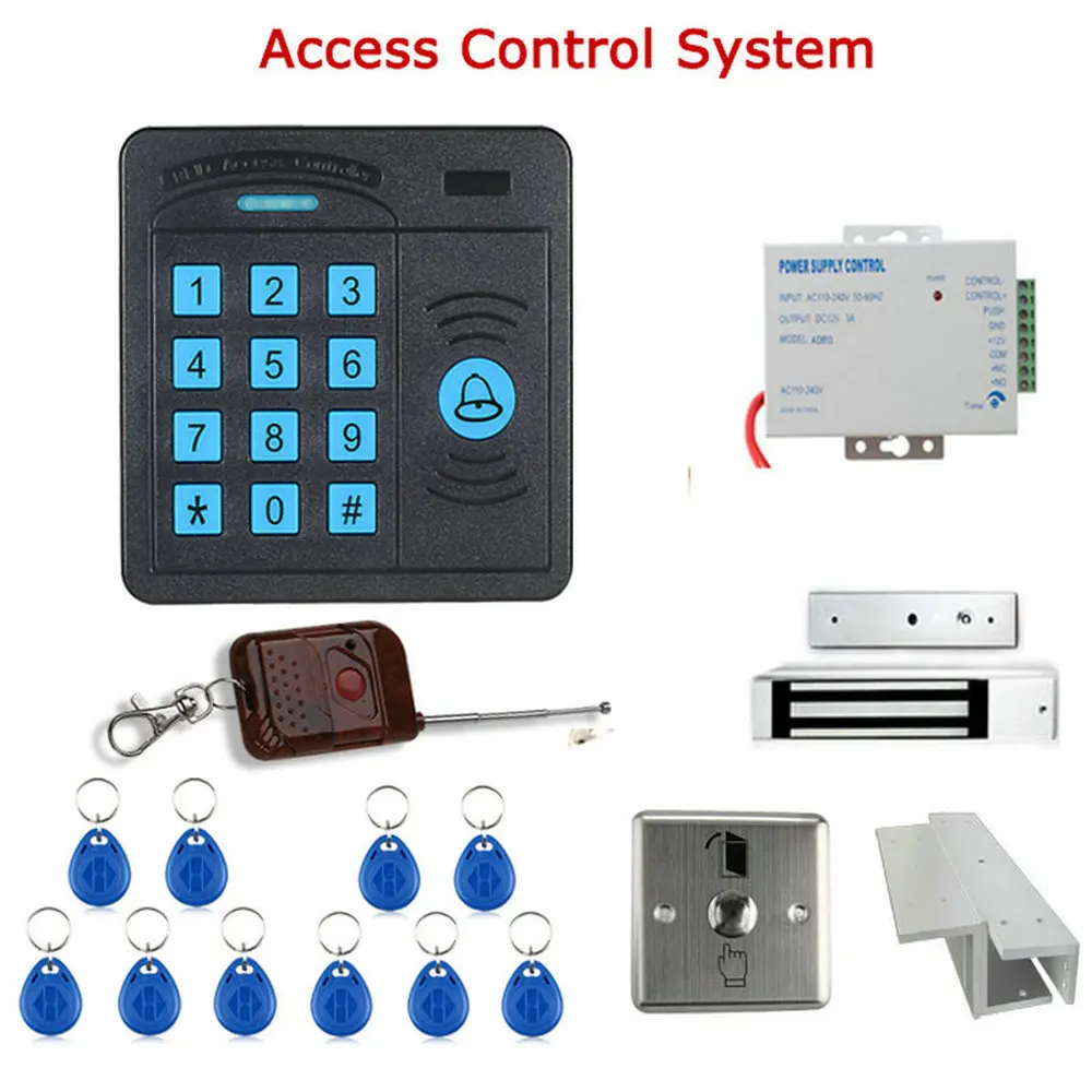 Mountainone двери Система контроля доступа Управление; ABS корпус клавиатуры Клавиатура Считывателя RFID дистанционного Управление 10 ID карт магнитный замок
