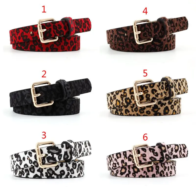 

2019 New Women Girls Retro Belt Fashion Leopard Spotted Decorative Wild Pin Buckle Belt Lady Female Casual Waistband 6 Styles