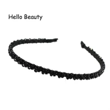 Стильные яркие Стразы повязки на голову, черно-белые хрустальные бусины, головная повязка для девочек Для женщин аксессуары украшения для волос