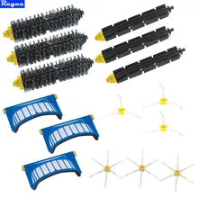 3 6 Brush Bristle Brushes 6 Armed Side Brushes AeroVac Filter Kit for iRobot Roomba 600