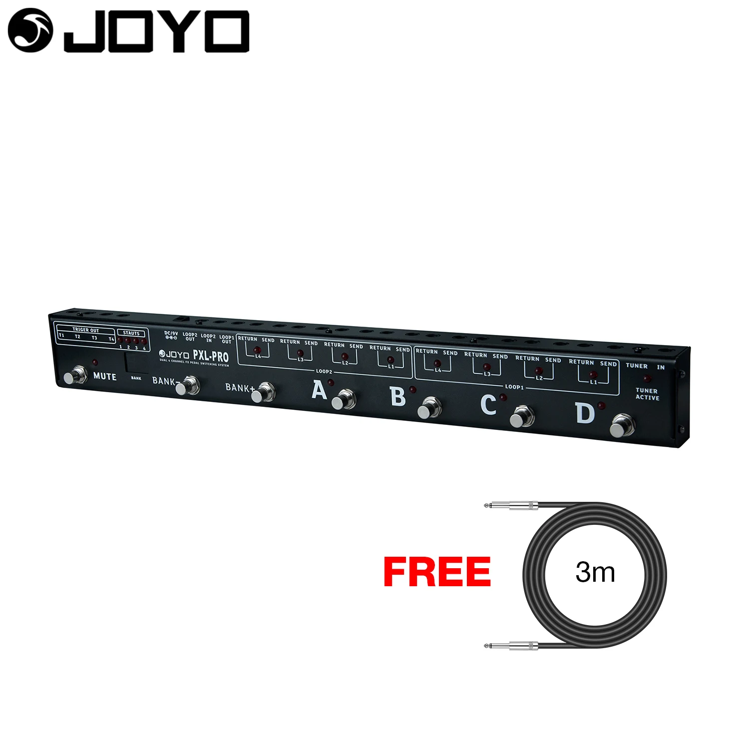 

JOYO Programable Looper Control Station Switcher Guitar Effect Pedal Built-in 4 Triggers PXL-PRO with Free 3m Cable