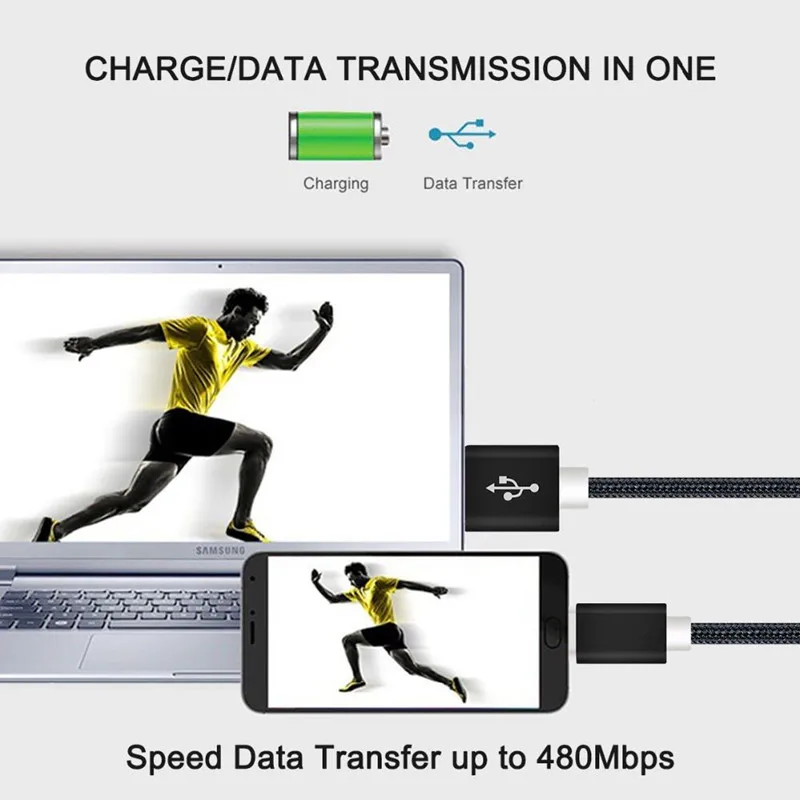 Кабель Micro USB для быстрой зарядки 2 А шнур синхронизации данных мобильных