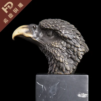 

Statue Sculpture Eagle Bird Wildlife Art Deco Style Eagle Head Marble Bronze Art LRG Garden Decoration 100% real Brass Bronze
