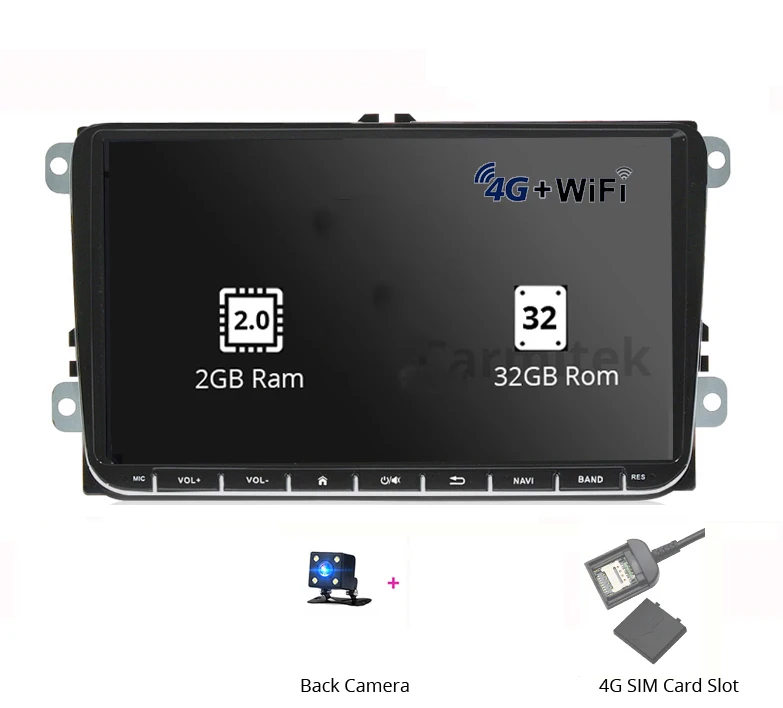 9 дюймов сенсорный экран 2din автомобильный мультимедийный для VW Golf Polo Jetta Passat Tiguan с 4G SIM gps Bluetooth Радио USB Canbus 2 ГБ 32 ГБ - Цвет: 2gb 32gb camera