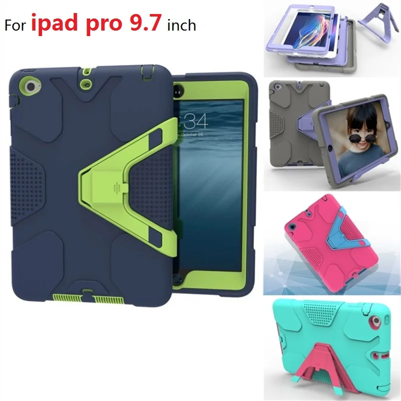 

for ipad pro 9.7" three-in-one bracket anti-shock anti-fall smart protective cover for ipad 9.7 inch A1673/A1674/A1675 case