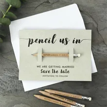 24 шт Персонализированные Свадебные карандаши, имя пары на заказ Дата свадебные приглашения карандаш, Мини Деревянный карандаш для свадебного декора